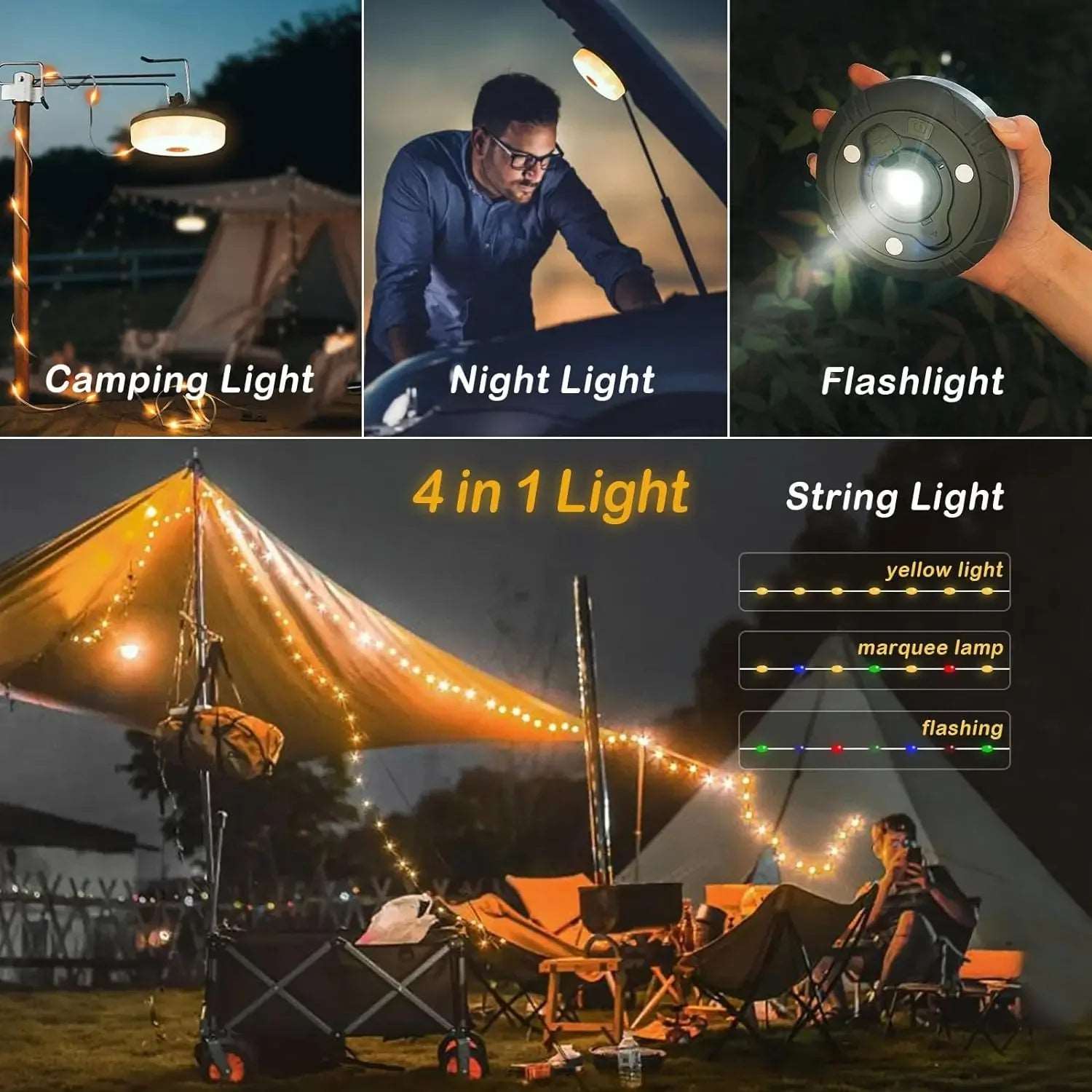 4-in-1 LED String Camping Light