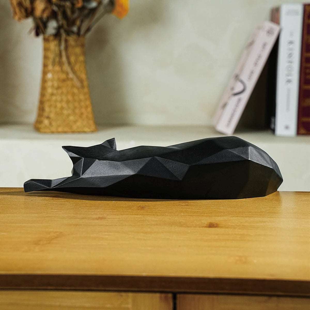 Table Shelf Lying Cat Geometric Sculpture