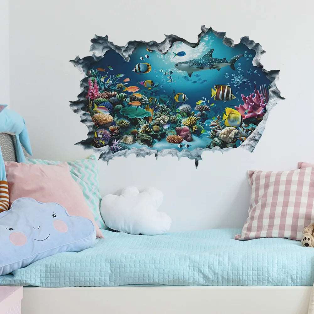 Broken Wall 3D Underwater Wall Sticker