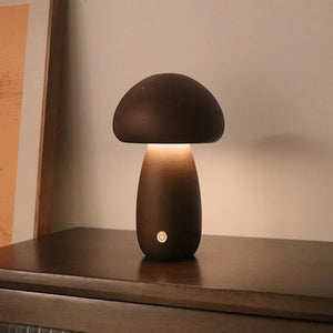 Cute Wooden Mushroom Bedside Lamp - Homerable