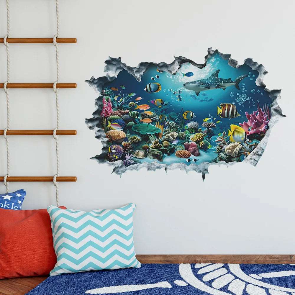 Broken Wall 3D Underwater Wall Sticker