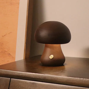 Cute Wooden Mushroom Bedside Lamp - Homerable