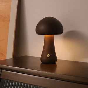 Cute Wooden Mushroom Bedside Lamp - Homerable