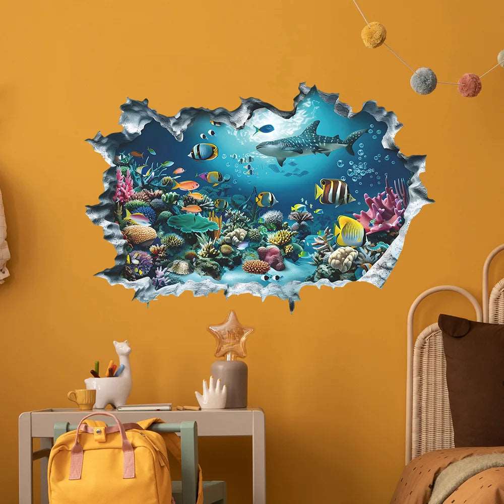 Broken Wall 3D Underwater Wall Sticker